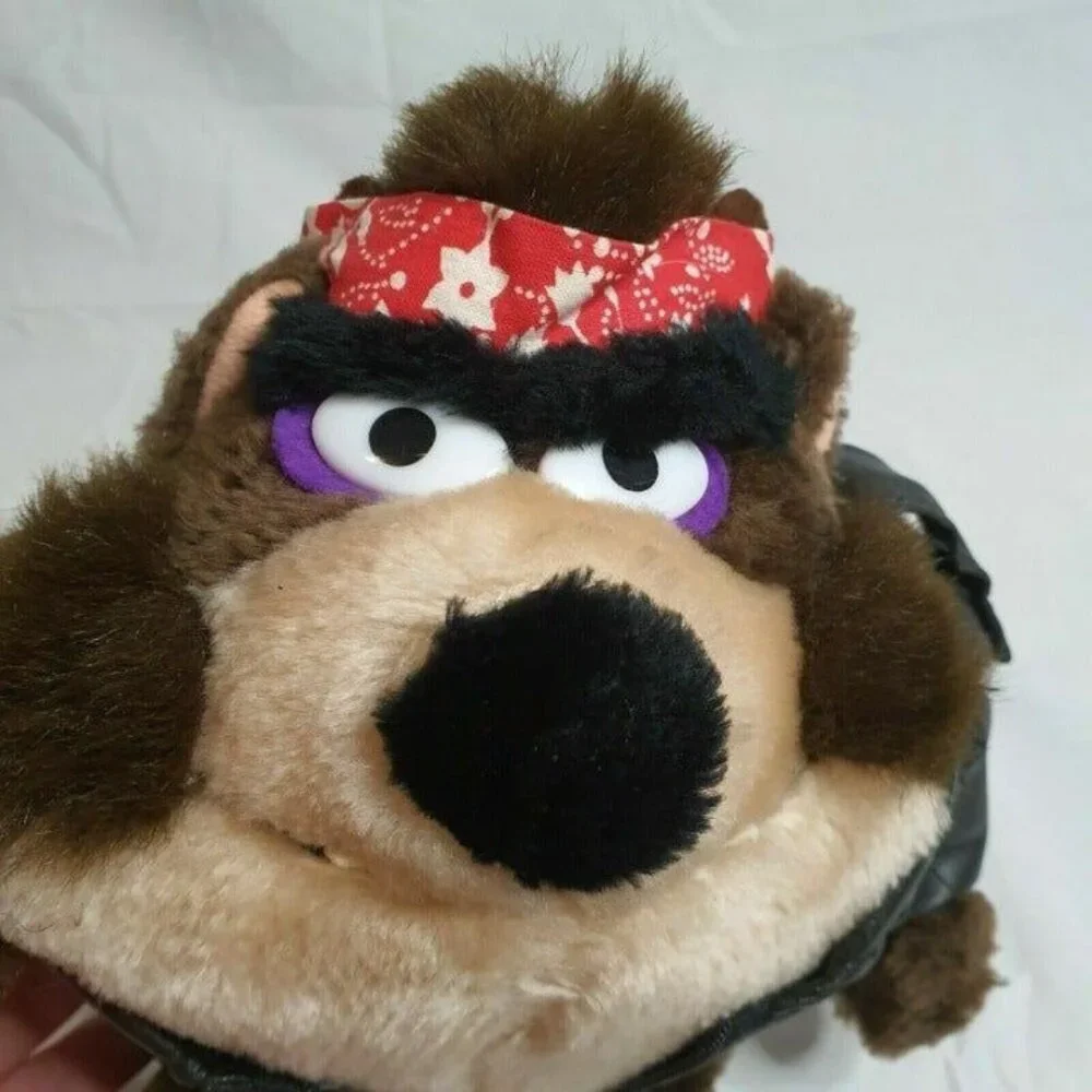Warner Bros 1993 Tasmanian Devil Plush 8'‎ Leather Jacket Looney Tunes Taz